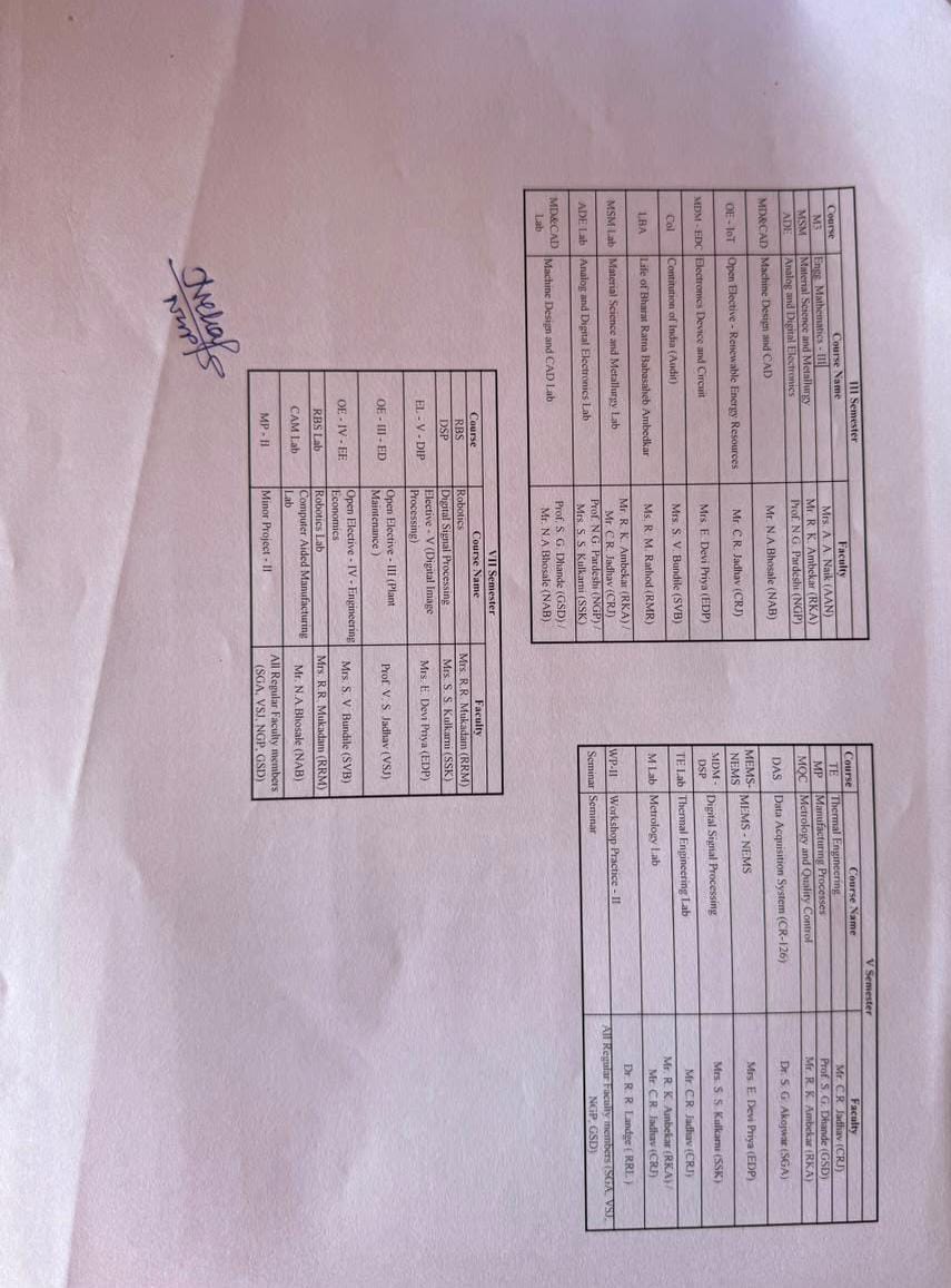 time table
